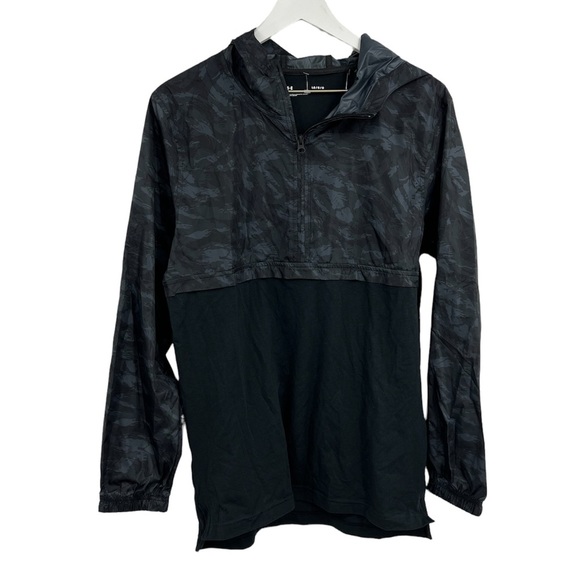 Under Armour Windbreaker Anorak Black Camouflage Sz Large - Picture 2 of 6